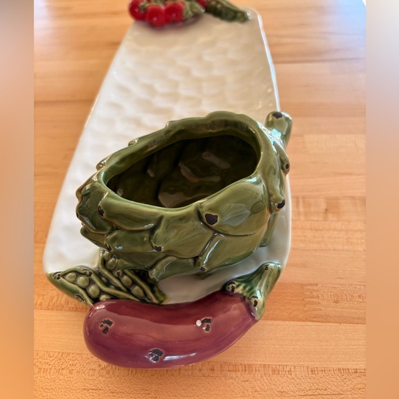 Mud Pie Artichoke and Tomato Ceramic Platter - Picture 3 of 4